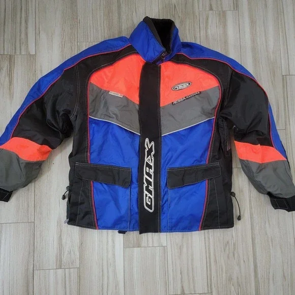 GMax Jackets Coats Gmax Motorcycle Jacket Men Size Medium Scotchlite 3m Black Blue Lined Zipper Poshmark